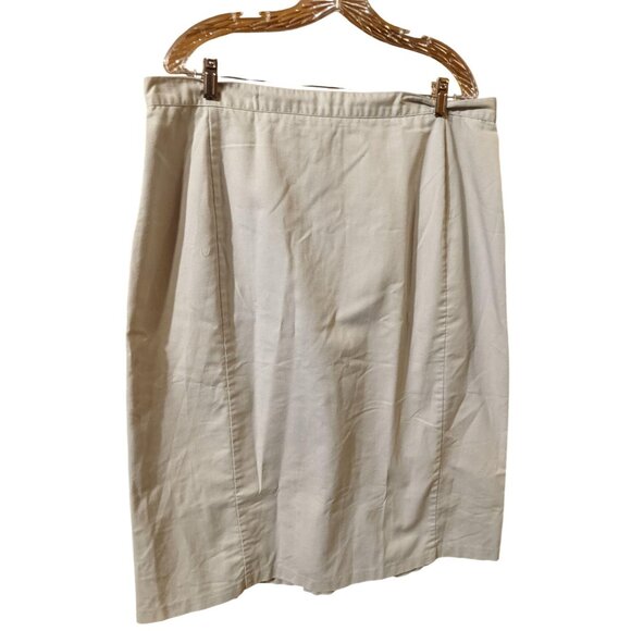 Lady Lloyd Size M Khaki Skirt Tan Kick Pleats Medium - Picture 3 of 4